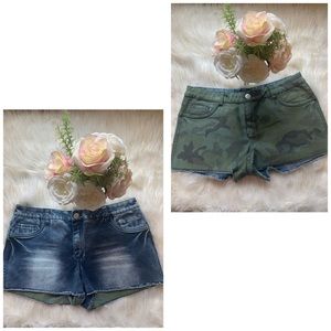 Flipside denim reversible cutoff jean shorts